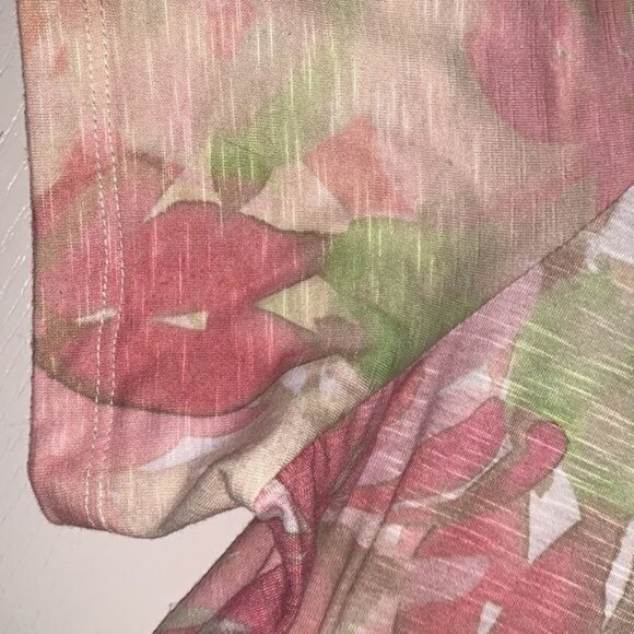 Alfred Dunner Womens  L Pink & Green Floral Beaded Top With Lace Neckline - Picture 3 of 7